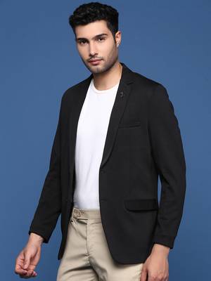 men's black slim fit single breasted blazer 4