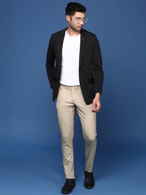 men's black slim fit single breasted blazer 6
