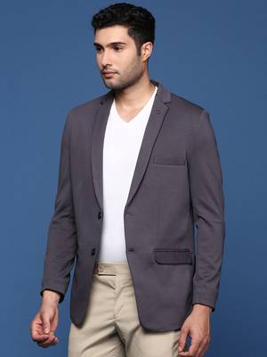 men's charcoal slim fit single breasted blazer 4