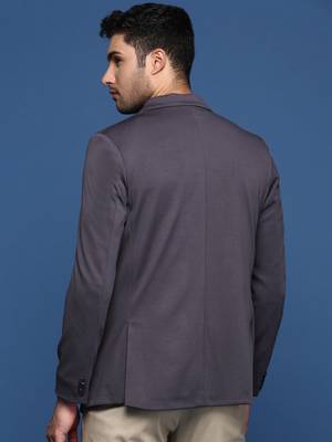 men's charcoal slim fit single breasted blazer 5