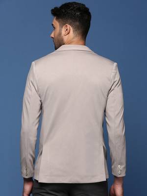 men's grey slim fit single breasted blazer 4