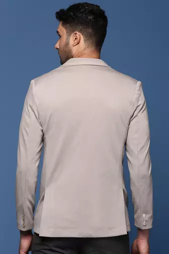 men's grey slim fit single breasted blazer