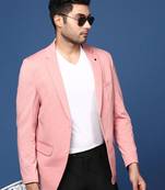 men's pink slim fit single breasted blazer