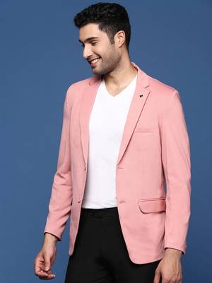men's pink slim fit single breasted blazer 3