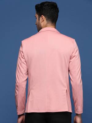 men's pink slim fit single breasted blazer 4