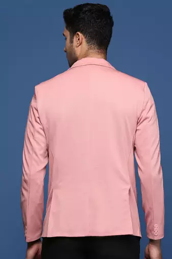 men's pink slim fit single breasted blazer