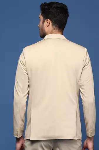 men's beige slim fit single breasted blazer