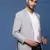 men's grey slim fit single breasted blazer