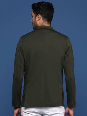 men's green slim fit single breasted blazer 4