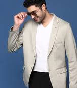 men's beige slim fit single breasted blazer