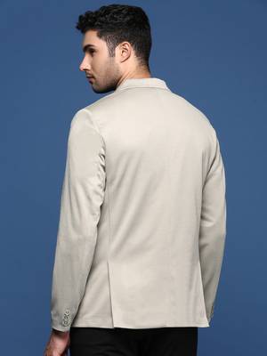men's beige slim fit single breasted blazer 4