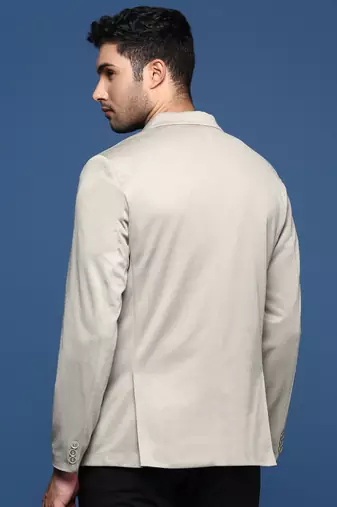 men's beige slim fit single breasted blazer