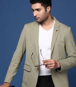 men's green slim fit single breasted blazer
