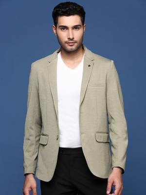 men's green slim fit single breasted blazer 2