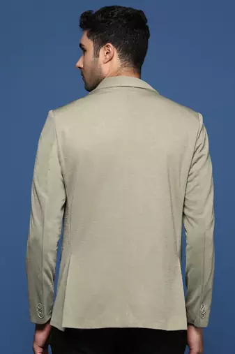 men's green slim fit single breasted blazer