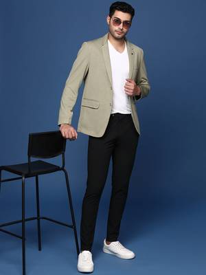 men's green slim fit single breasted blazer 5