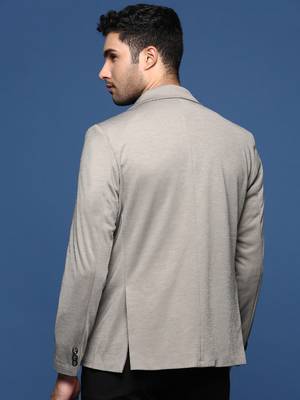 men's grey slim fit single breasted blazer 5