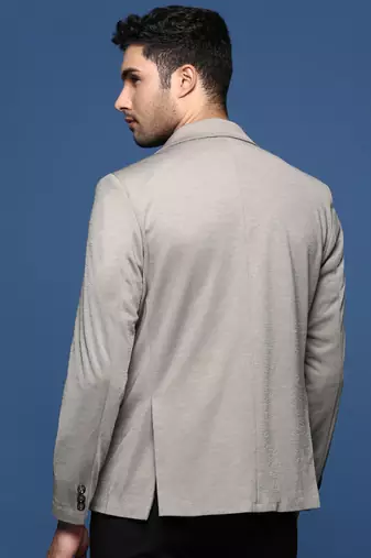 men's grey slim fit single breasted blazer