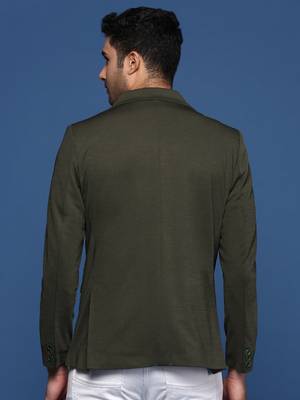 men's green slim fit single breasted blazer 4
