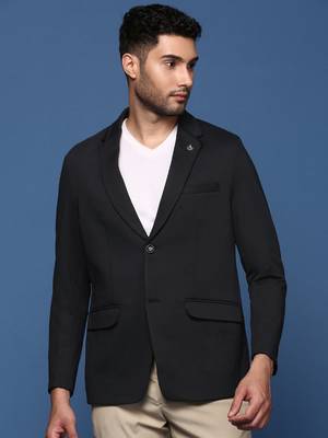 men's black slim fit single breasted blazer 3