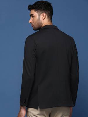 men's black slim fit single breasted blazer 5