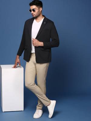 men's black slim fit single breasted blazer 6