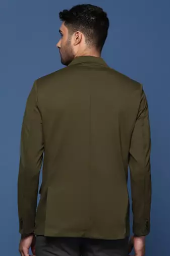 men's olive slim fit single breasted blazer