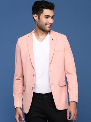 men's peach slim fit single breasted blazer 2