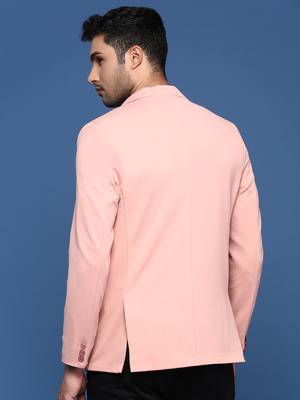 men's peach slim fit single breasted blazer 4