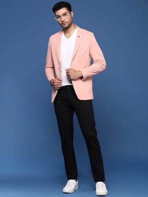 men's peach slim fit single breasted blazer 5