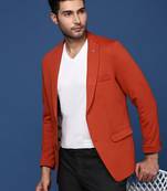 men's Orange slim fit single breasted blazer