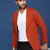 men's Orange slim fit single breasted blazer