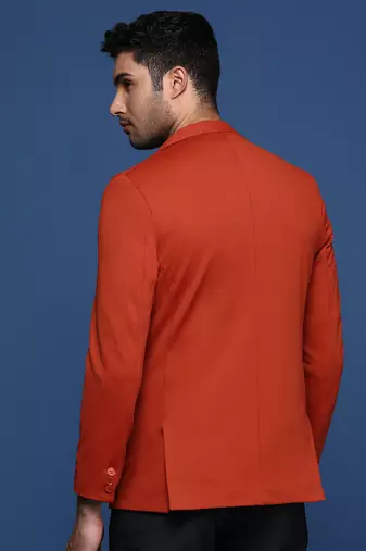 men's Orange slim fit single breasted blazer