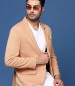 men's orange slim fit single breasted blazer