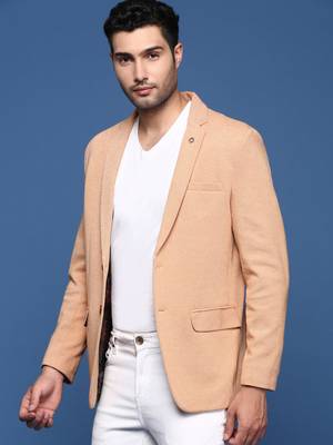 men's orange slim fit single breasted blazer 3