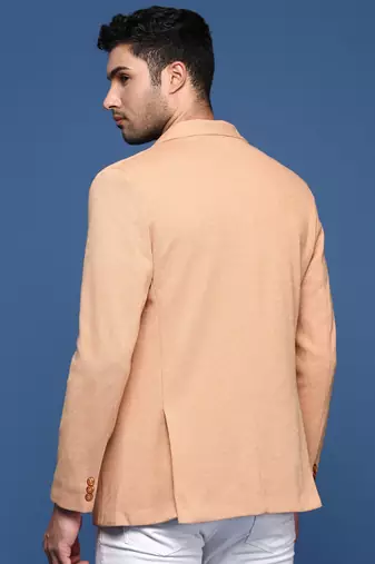 men's orange slim fit single breasted blazer