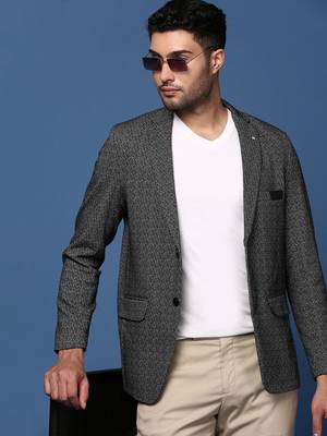 men's Grey slim fit single breasted blazer 1