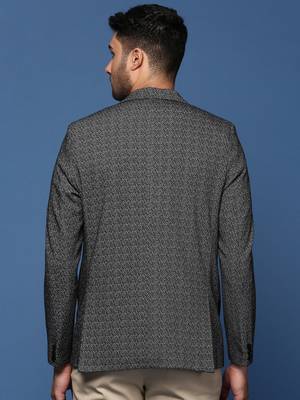 men's Grey slim fit single breasted blazer 4