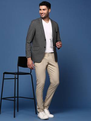 men's Grey slim fit single breasted blazer 5