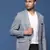 men's blue slim fit single breasted blazer