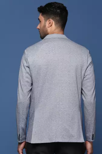 men's blue slim fit single breasted blazer