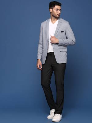 men's blue slim fit single breasted blazer 5