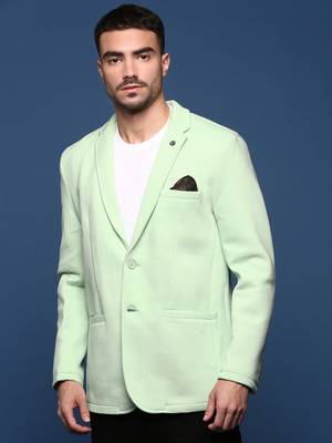 men's sea green slim fit single-breasted blazer 3