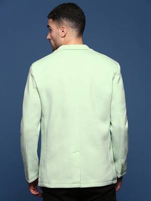 men's sea green slim fit single-breasted blazer 4