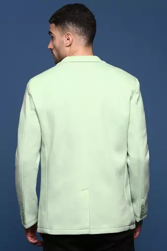 men's sea green slim fit single-breasted blazer