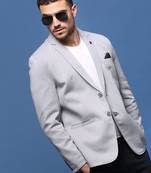 Showoff men's grey slim fit single-breasted blazer