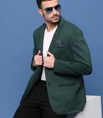 men's green slim fit single-breasted blazer