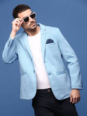 Showoff men's cream slim fit single-breasted blazer 1
