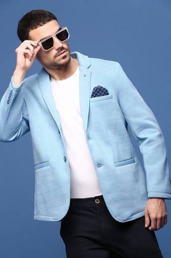 Showoff men's cream slim fit single-breasted blazer