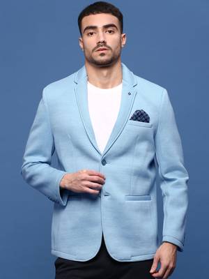 Showoff men's cream slim fit single-breasted blazer 2